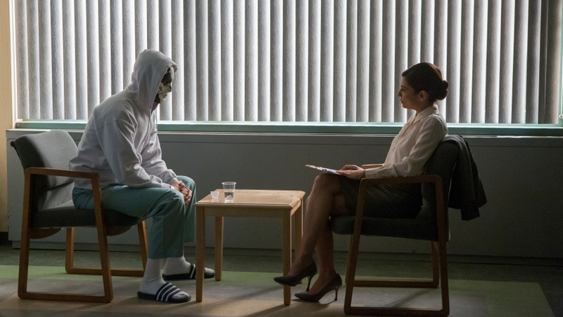 Billy Russo and Dr. Krista Dumont in a therapy session.